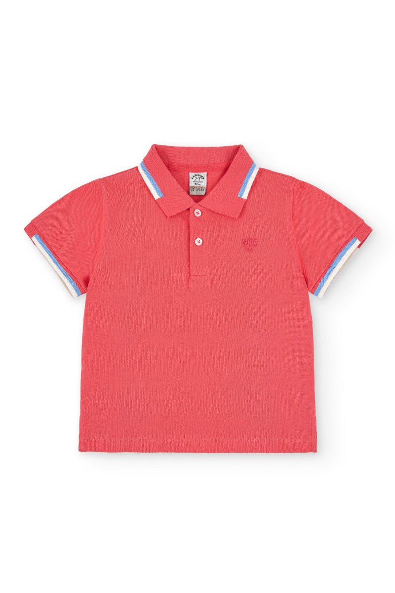 Polo niño rojo piqué - Imagen 3
