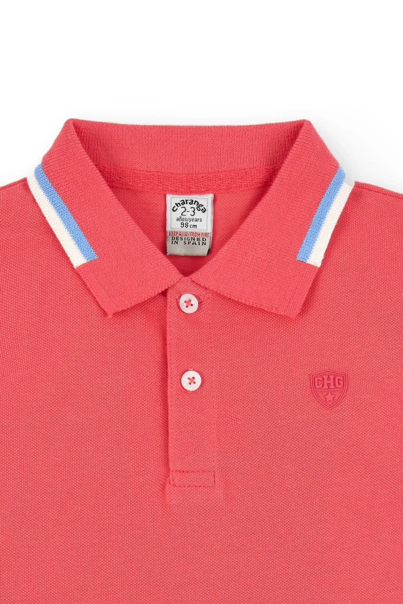 Polo niño rojo piqué - Imagen 5