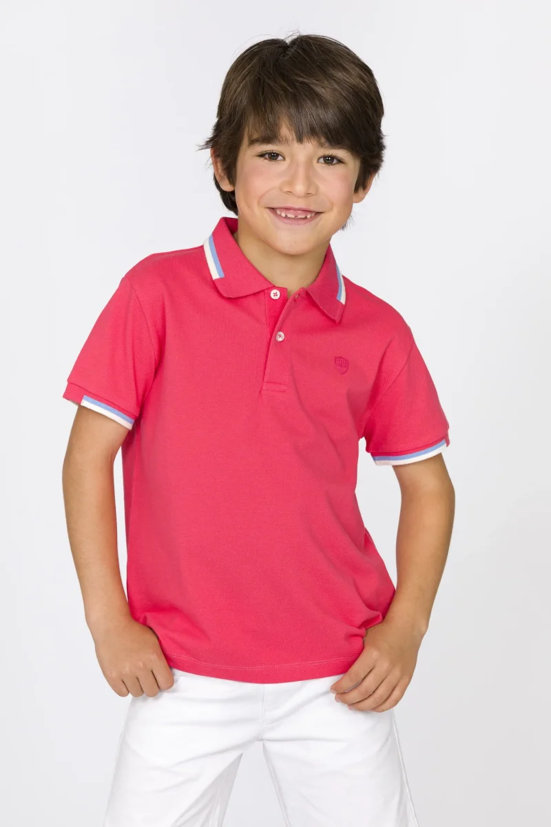 Polo niño rojo piqué