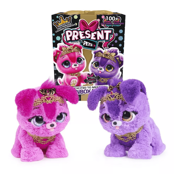 PRESENT PETS – Sparkle Princess Pup Mazie o Cici peluche interactivo sorpresa niña 5 años