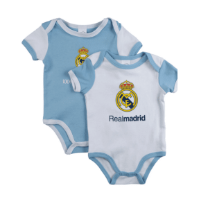 REAL MADRID – Pack 2 Bodies Real Madrid bebé oficial | Algodón suave 24 meses