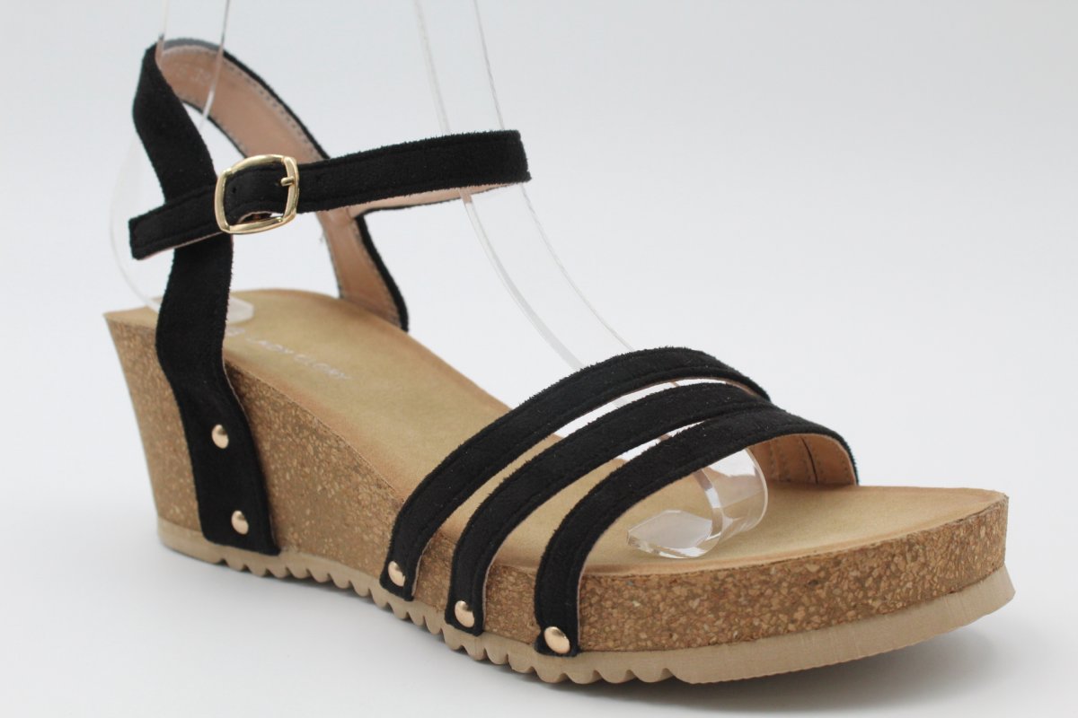 Sandalia en antelina con cuña bio,Top ventas,ref75 - Imagen 4