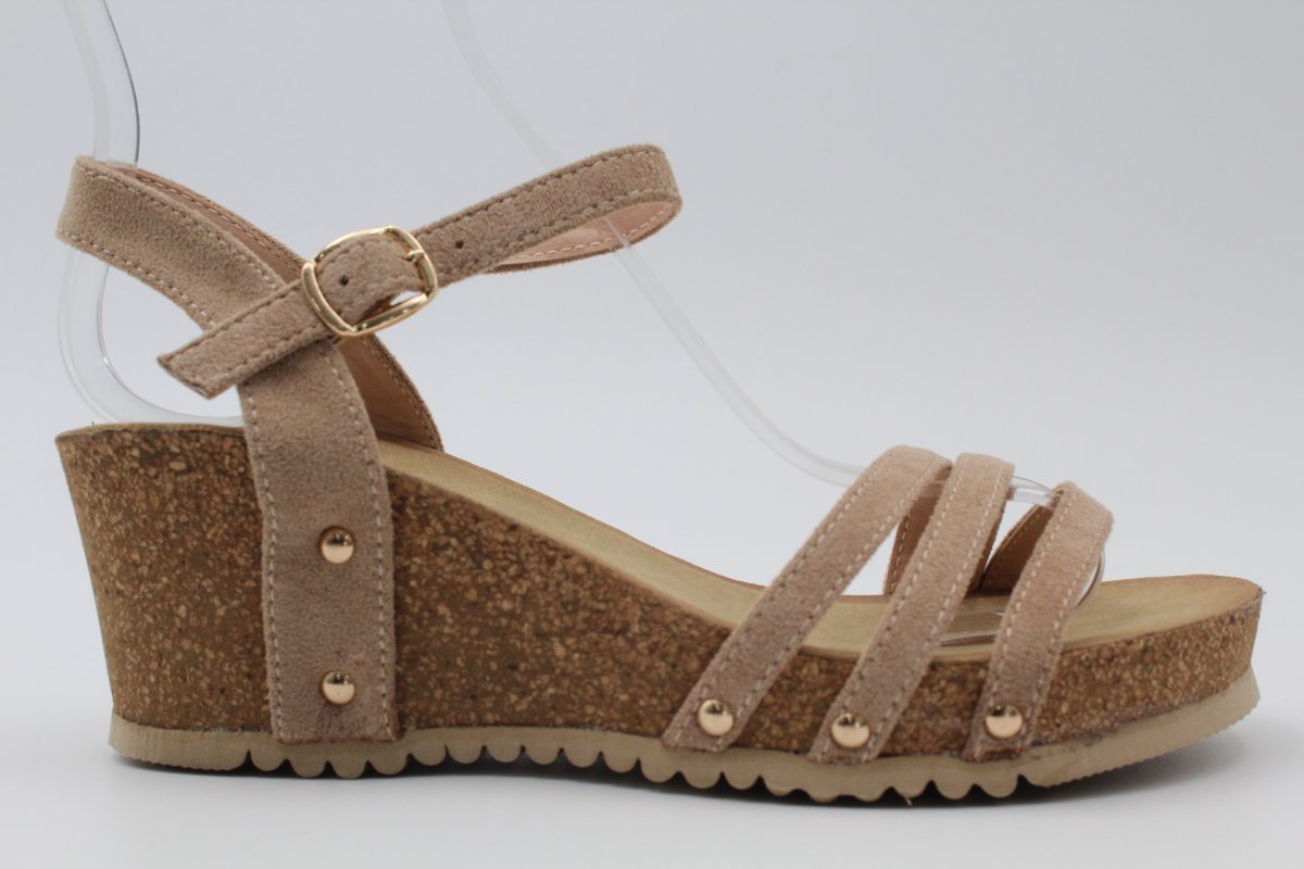 Sandalia en antelina con cuña bio,Top ventas,ref75 - Imagen 5