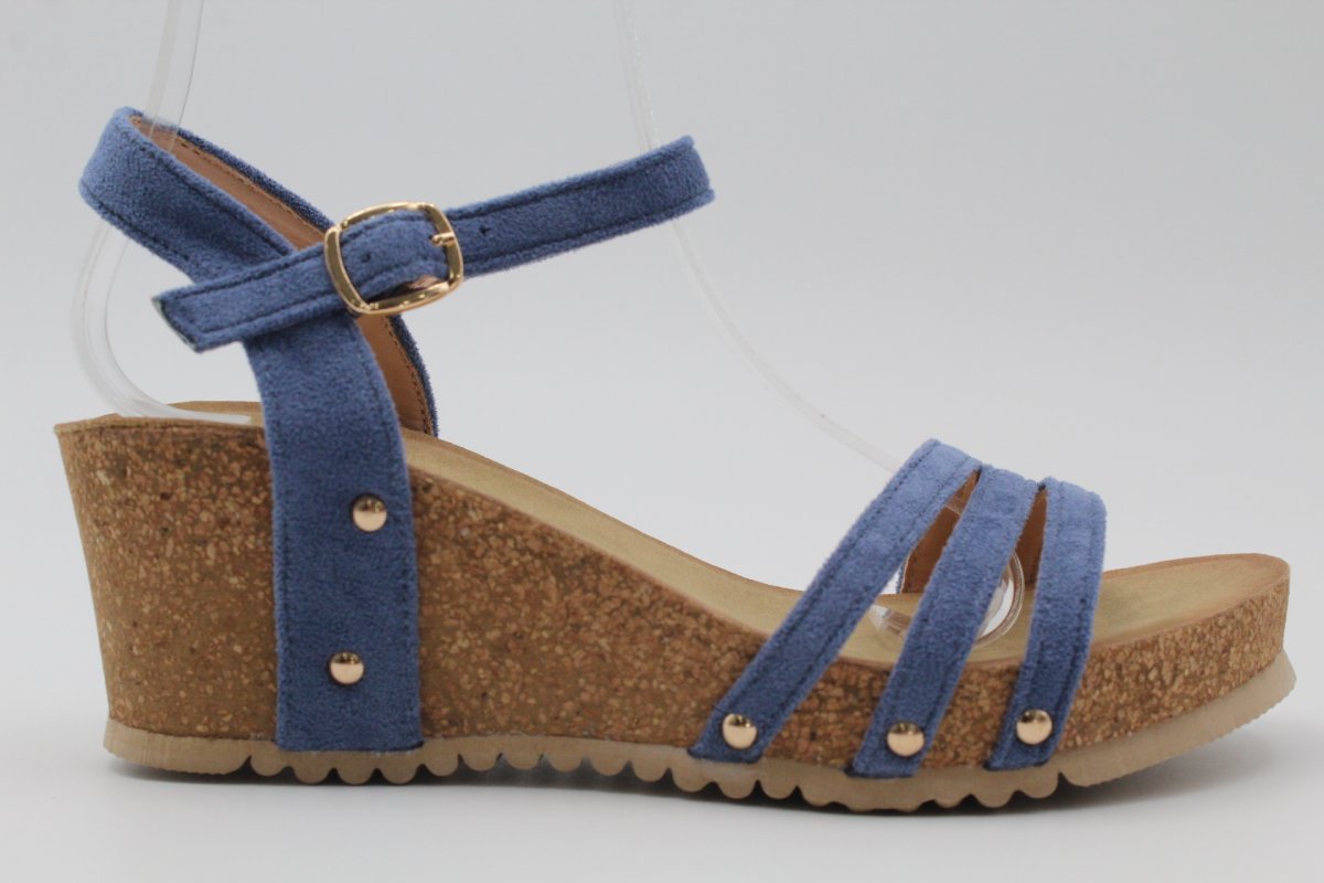 Sandalia en antelina con cuña bio,Top ventas,ref75 - Imagen 7