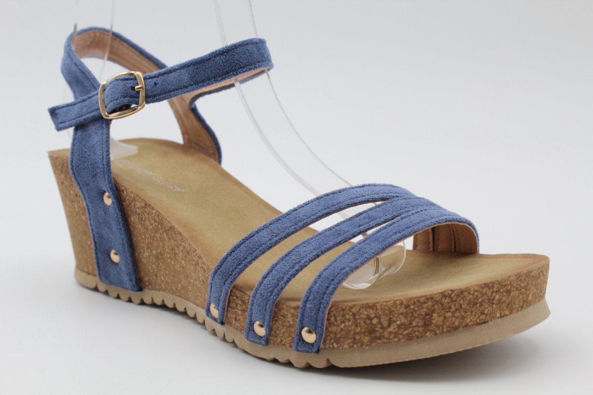Sandalia en antelina con cuña bio,Top ventas,ref75 - Imagen 8