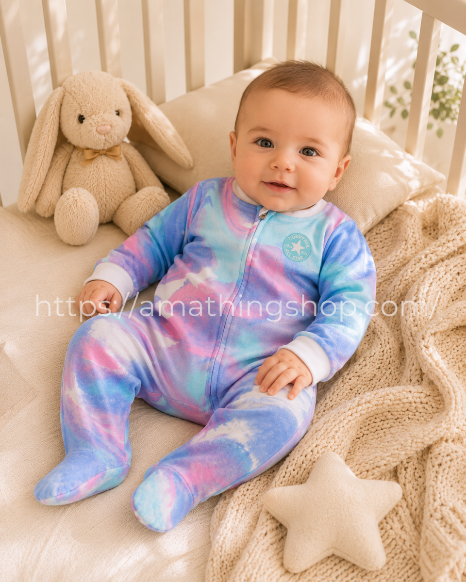 CONVERSE – Pijama Pelele Bebé Converse Tie Dye Enterizo 6 y 9 Meses - Imagen 6
