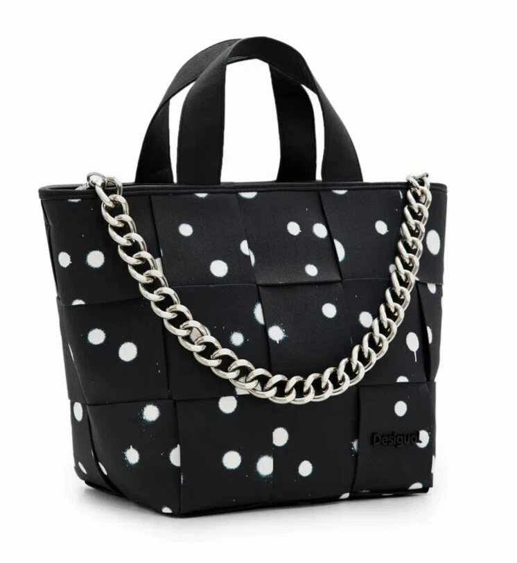 DESIGUAL – Bolso Desigual Shopper Mediano Negro Lunares 24SAXP60 - Imagen 2