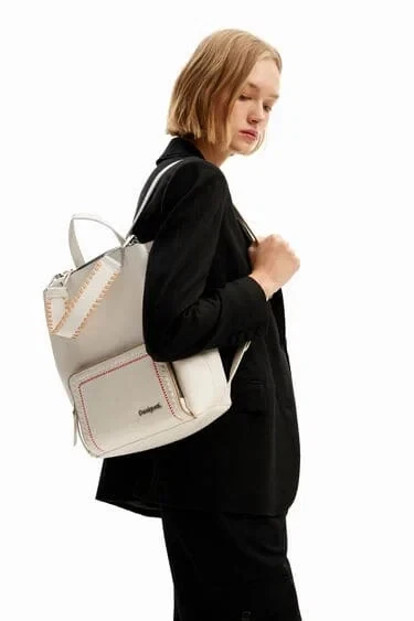 DESIGUAL – Mochila Prime Sumy Blanca Mujer 24SAKP20 26x10x34cm | Moderna, cómoda y versátil - Imagen 8
