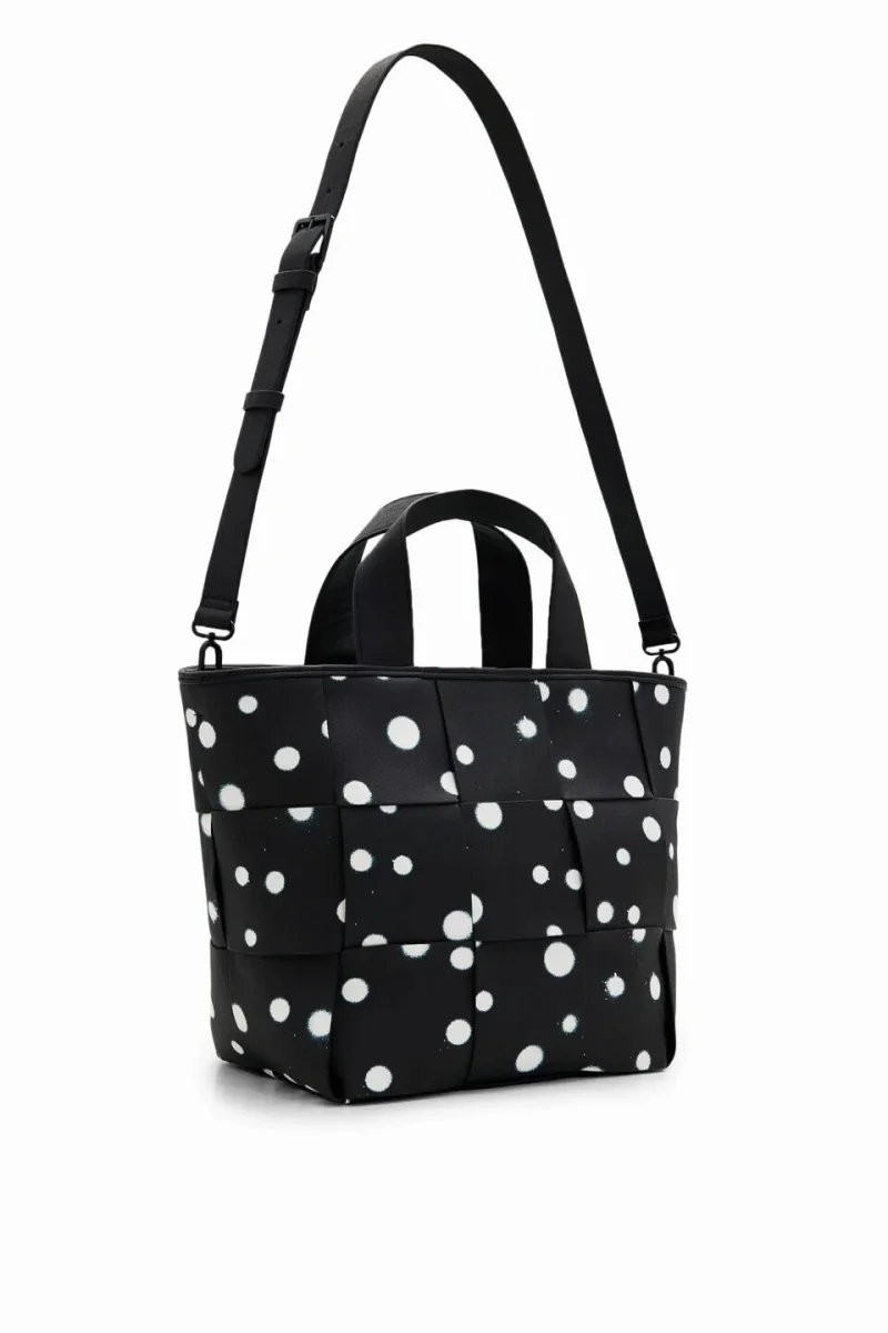 DESIGUAL – Bolso Desigual Shopper Mediano Negro Lunares 24SAXP60 - Imagen 4