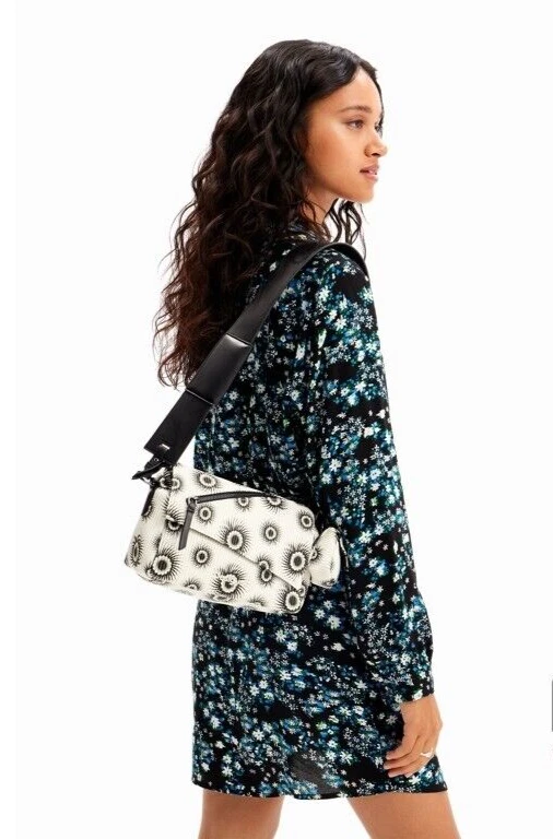 DESIGUAL – Bolso Bandolera Desigual Merxilini Phuket Mini Blanco y Negro - Imagen 7