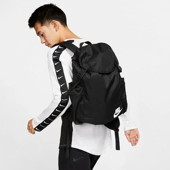 NIKE – Mochila Nike Heritage Negra BA6150-010 Original Unisex | Mochila Vintage 24L para Universidad, Trabajo, Viaje y Gimnasio - Imagen 7
