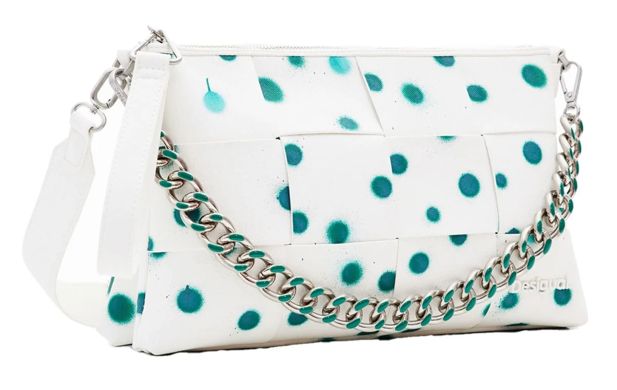 DESIGUAL – Bolso Desigual Splatter Dortmund Maxi blanco bandolera para mujer con diseño artístico - Imagen 9