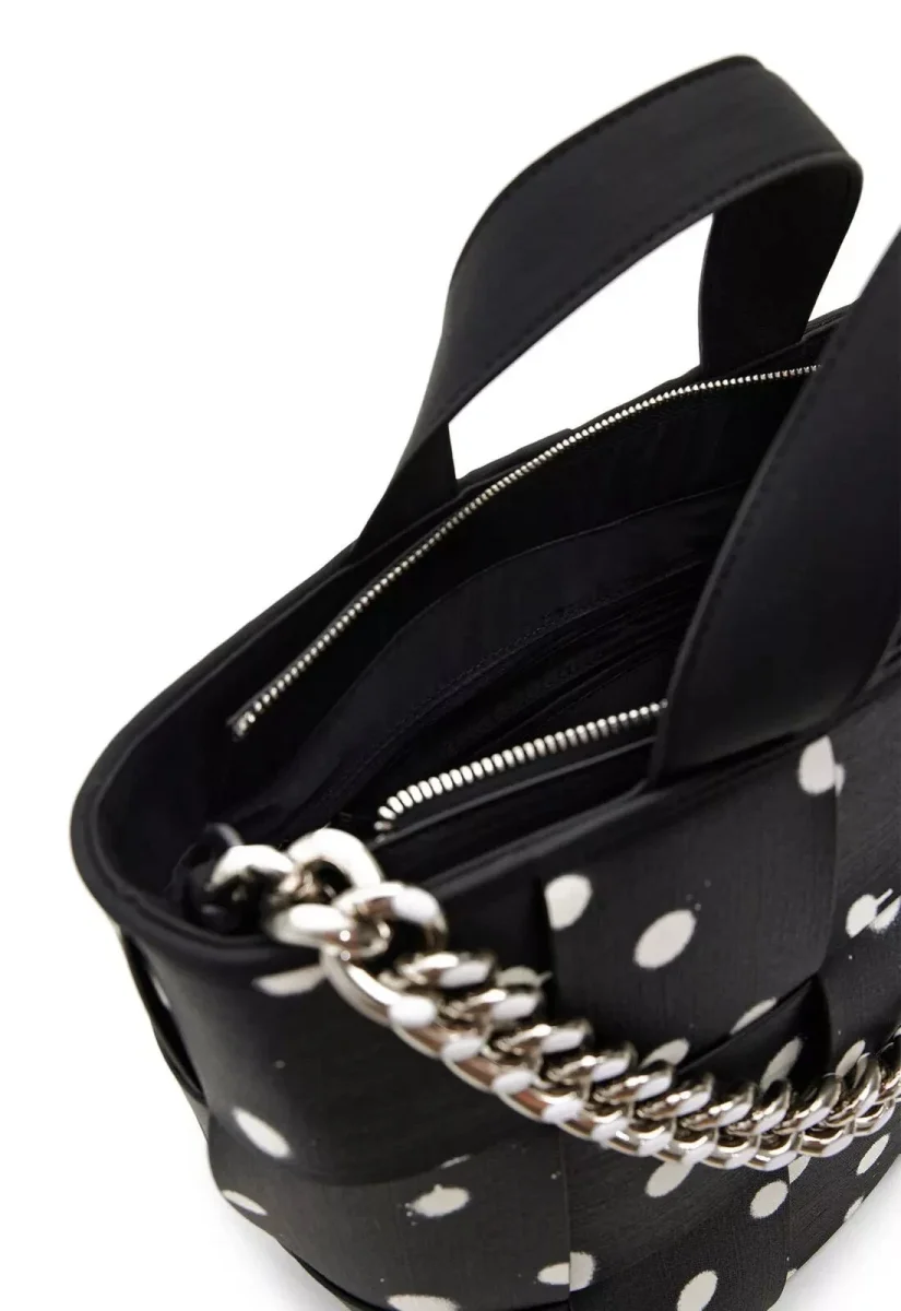 DESIGUAL – Bolso Desigual Shopper Mediano Negro Lunares 24SAXP60 - Imagen 9