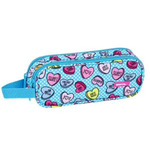 SAFTA – Estuche Manualidades Azul Corazones