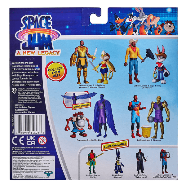 SPACE JAM – Figuras Space Jam LeBron James Bugs Bunny Cowboy Pack 2 Articuladas 13 cm 14623 - Imagen 4