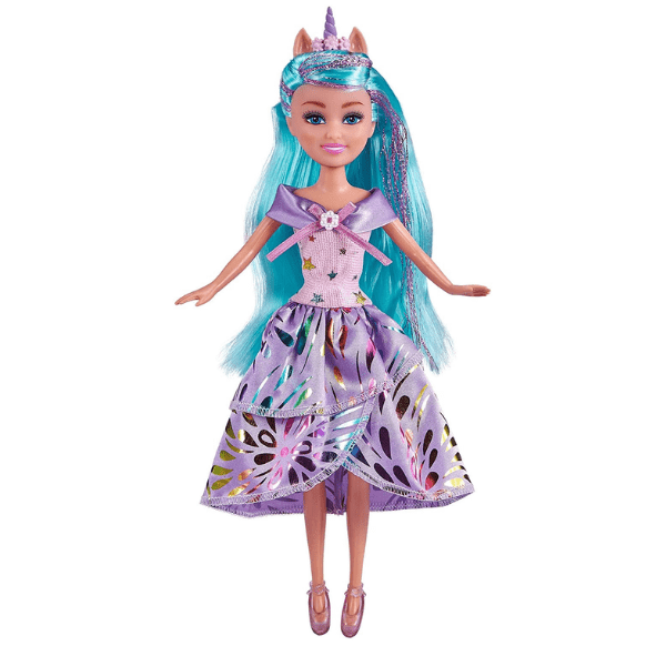 SPARKLE GIRLZ – Muñeca Princesa Unicornio Púrpura Sparkle Girlz Unicorn Princess Muñeca 30cm Morada Pelo Azul Regalo Niña - Imagen 2