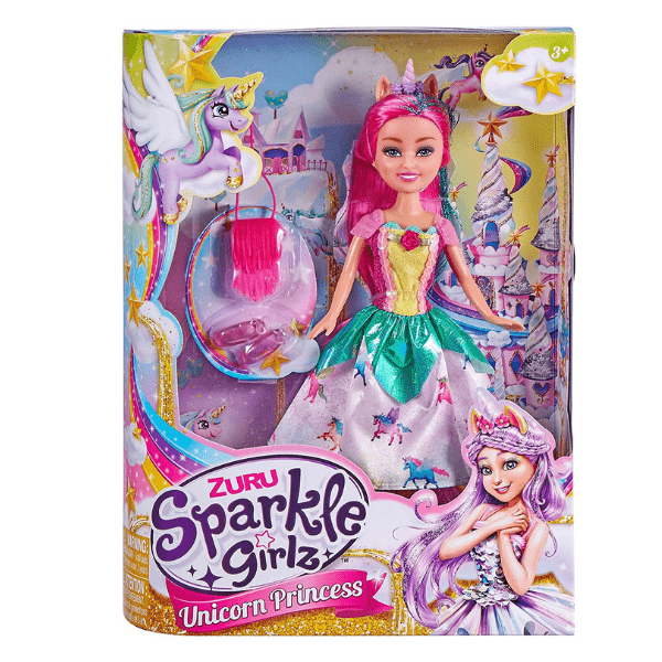 Sparkle Girlz – Muñeca Unicornio Princesa Sparkle Girlz | Pelo Rosa y Accesorios | Talla 30cm - Imagen 5