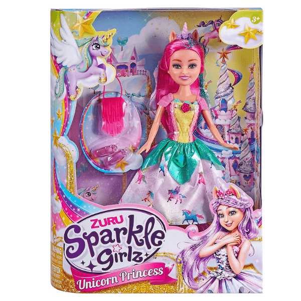 Sparkle Girlz – Muñeca Unicornio Princesa Sparkle Girlz | Pelo Rosa y Accesorios | Talla 30cm - Imagen 7