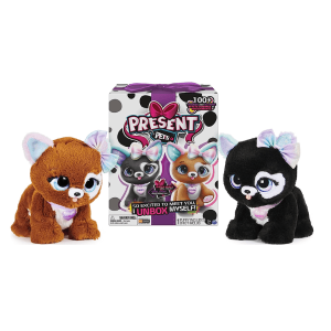 SPIN MASTER – Present Pets – Glitter Pup Cachorro Interactivo Sorpresa con Unboxing Mágico