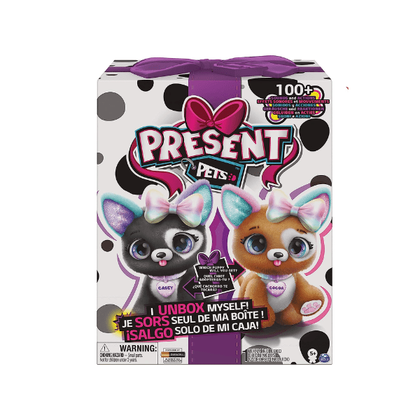 SPIN MASTER – Present Pets – Glitter Pup Cachorro Interactivo Sorpresa con Unboxing Mágico - Imagen 7