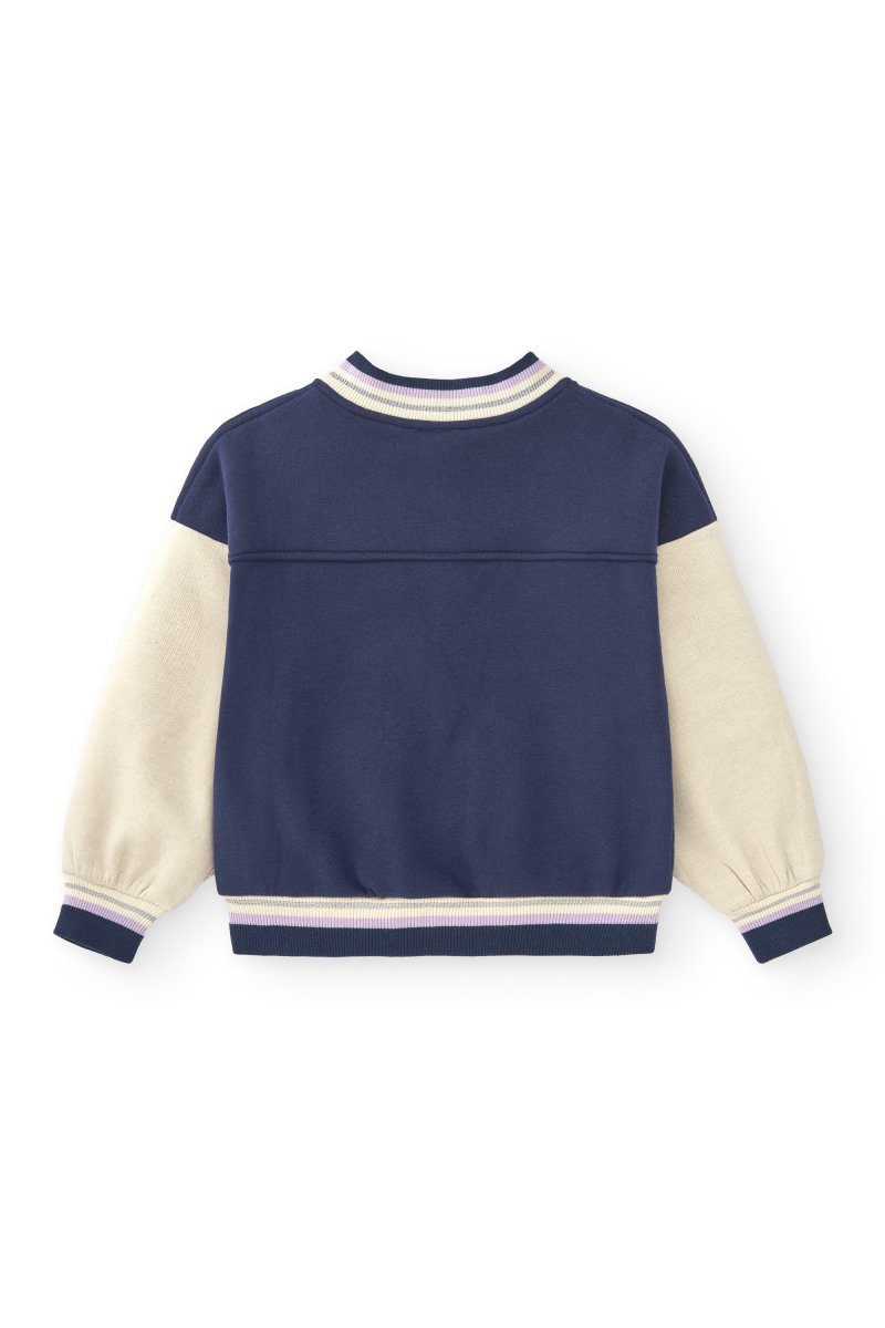 Sudadera abierta de niña azul | Sin capucha - Imagen 4