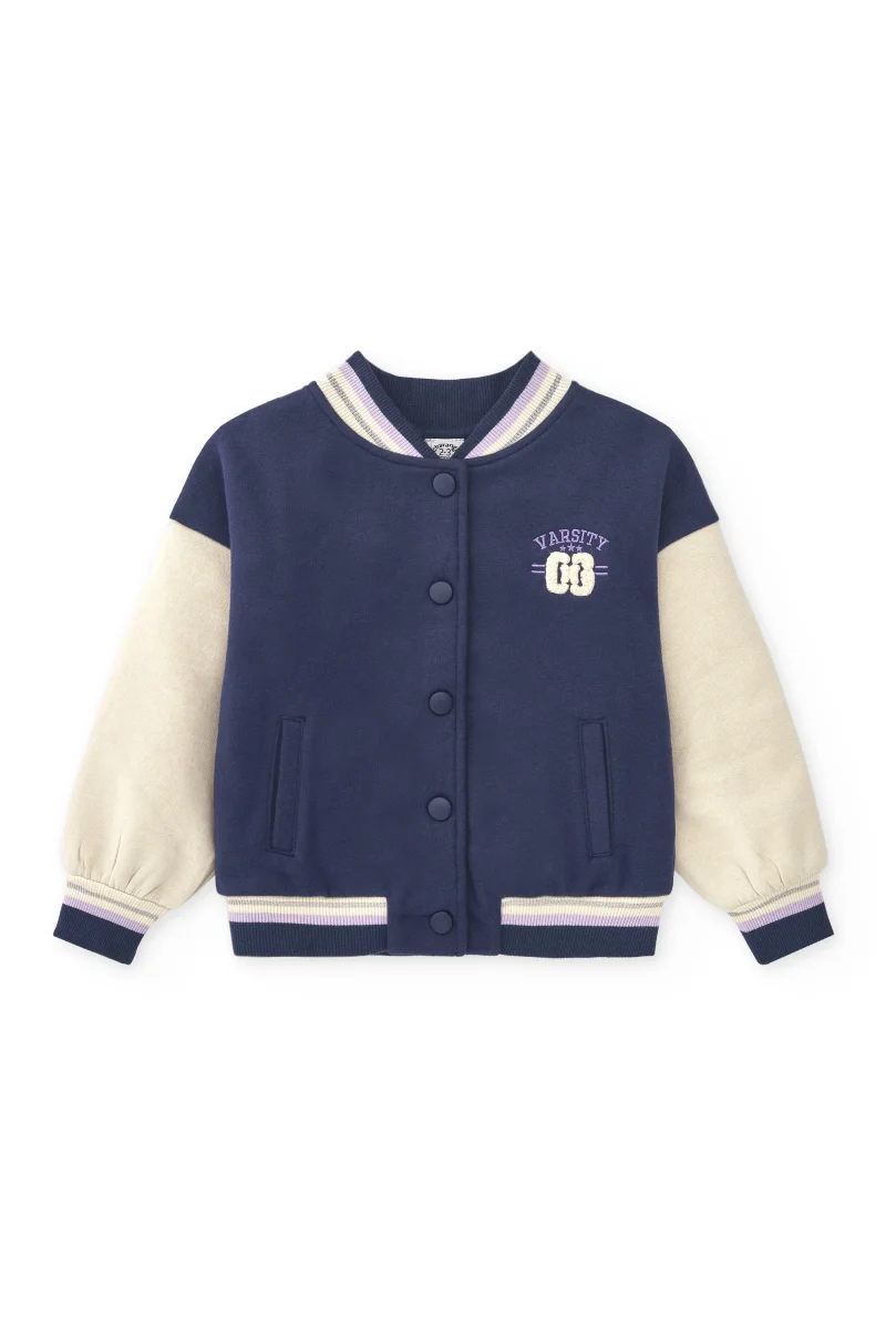Sudadera abierta de niña azul | Sin capucha - Imagen 3