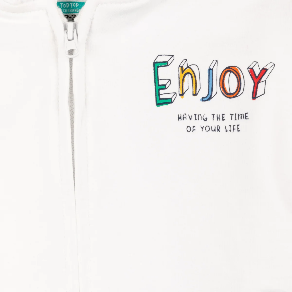 Sudadera abierta de niña blanca con arcoirirs - Imagen 4