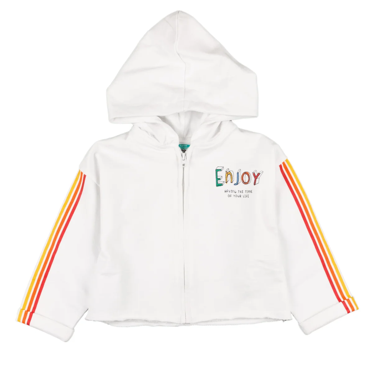 Sudadera abierta de niña blanca con arcoirirs - Imagen 2