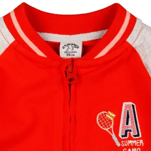 Chaqueta beisbolera con raqueta de tenis