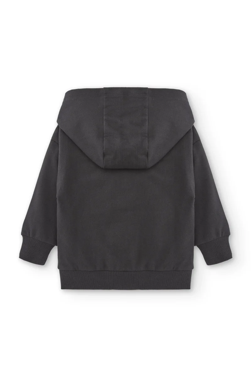 Sudadera niño antracita y diseño calabaza | Con capucha - Imagen 5
