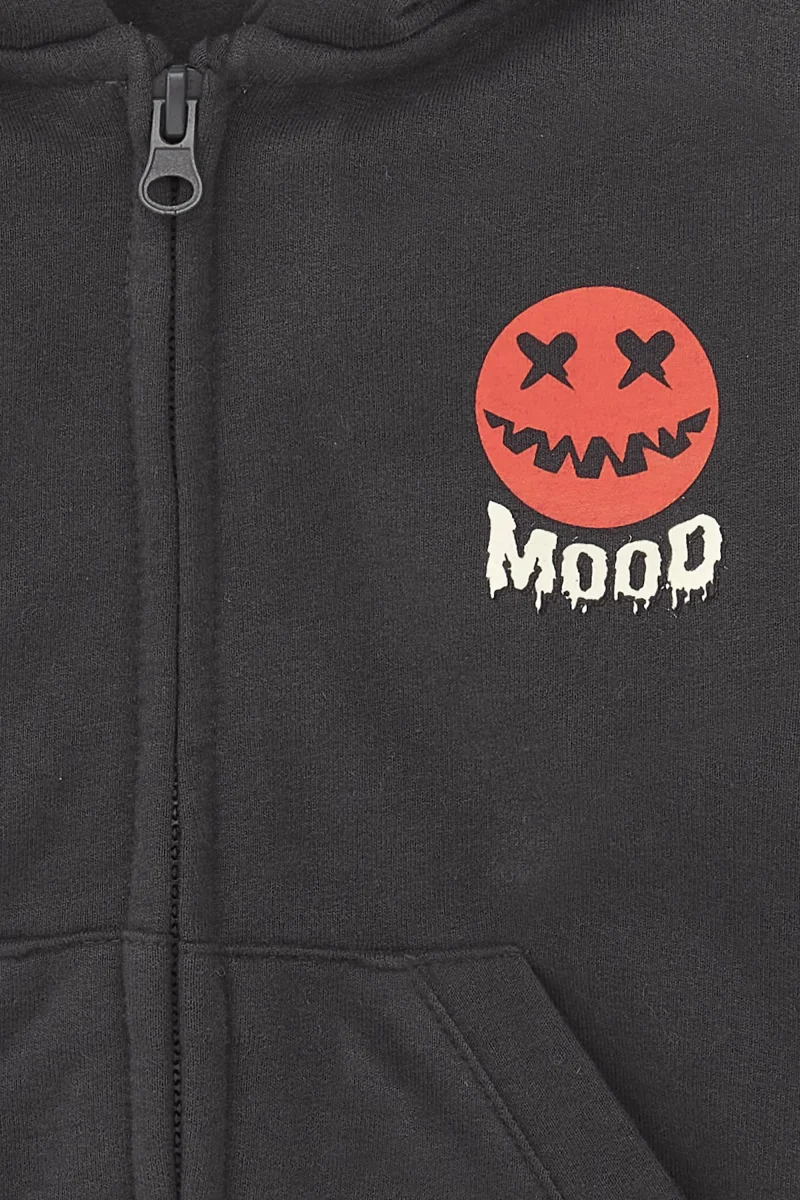 Sudadera niño antracita y diseño calabaza | Con capucha - Imagen 4