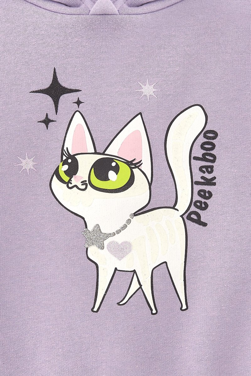 Sudadera de niña en color morado kitty - Imagen 4