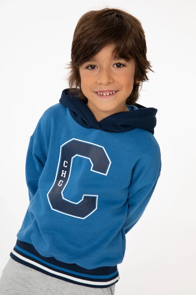 Sudadera cerrada de niño azul CHG - Imagen 2
