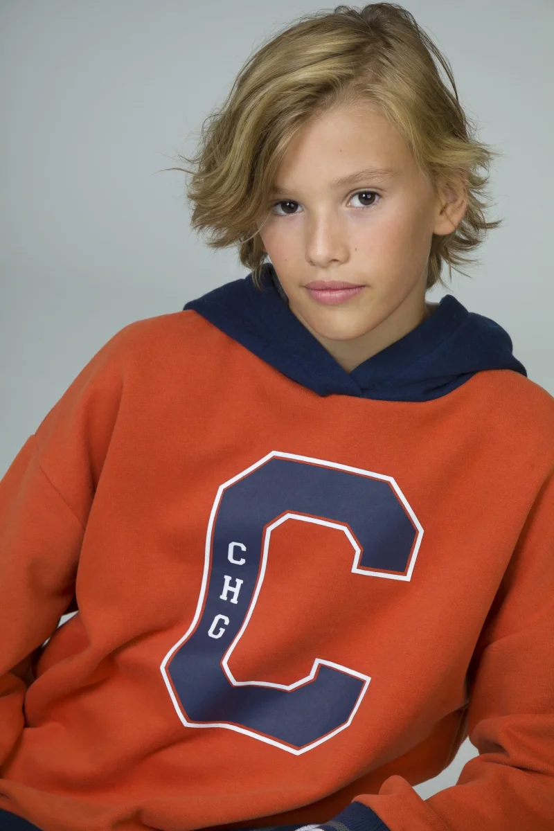 Sudadera con capucha de niño naranja CHG - Imagen 2