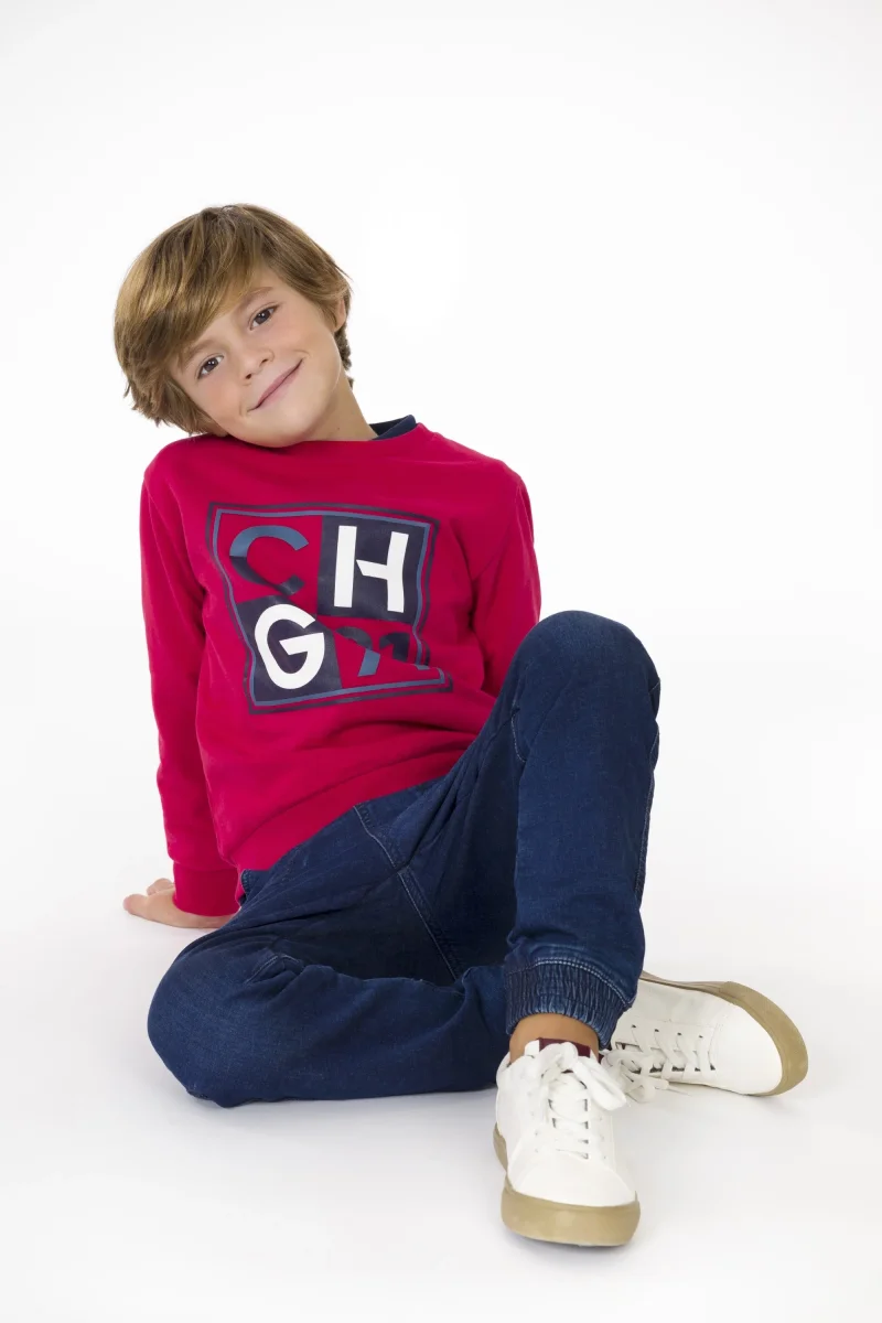 Sudadera cerrada de niño rojo CHG