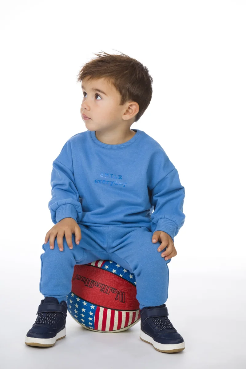 Sudadera de bebé azul Smile - Imagen 3
