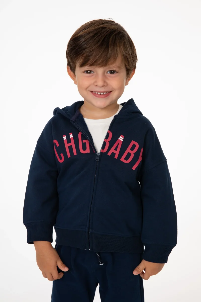 Sudadera de bebé marino con capucha