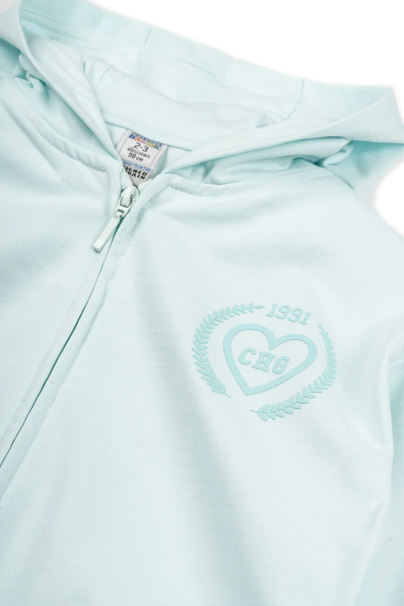 Chaqueta chándal niña aguamarina | Con capucha - Imagen 5