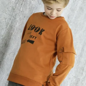 Sudadera de niño marrón Look