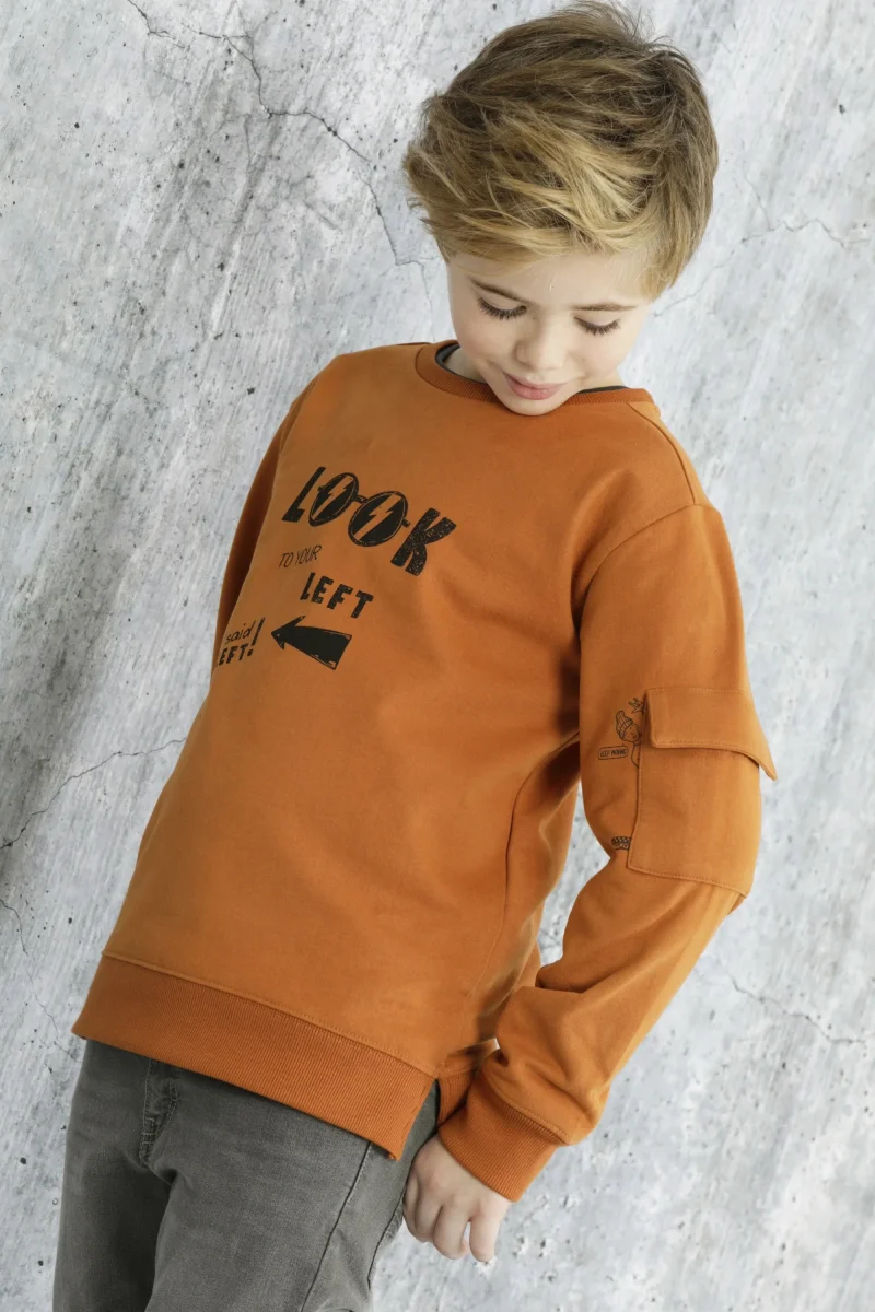 Sudadera de niño marrón Look