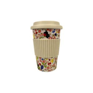 Taza de Cerámica con Tapa de Silicona y Protector de Mano para Mujer