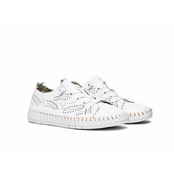 Zapatillas en piel The Happy Monk – Creta blanco - Imagen 2