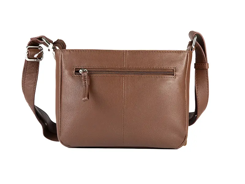 Bolso ANTONI · Bandolera mediana · Piel Bovino · Color Negro, Cuero y Marrón - Imagen 8