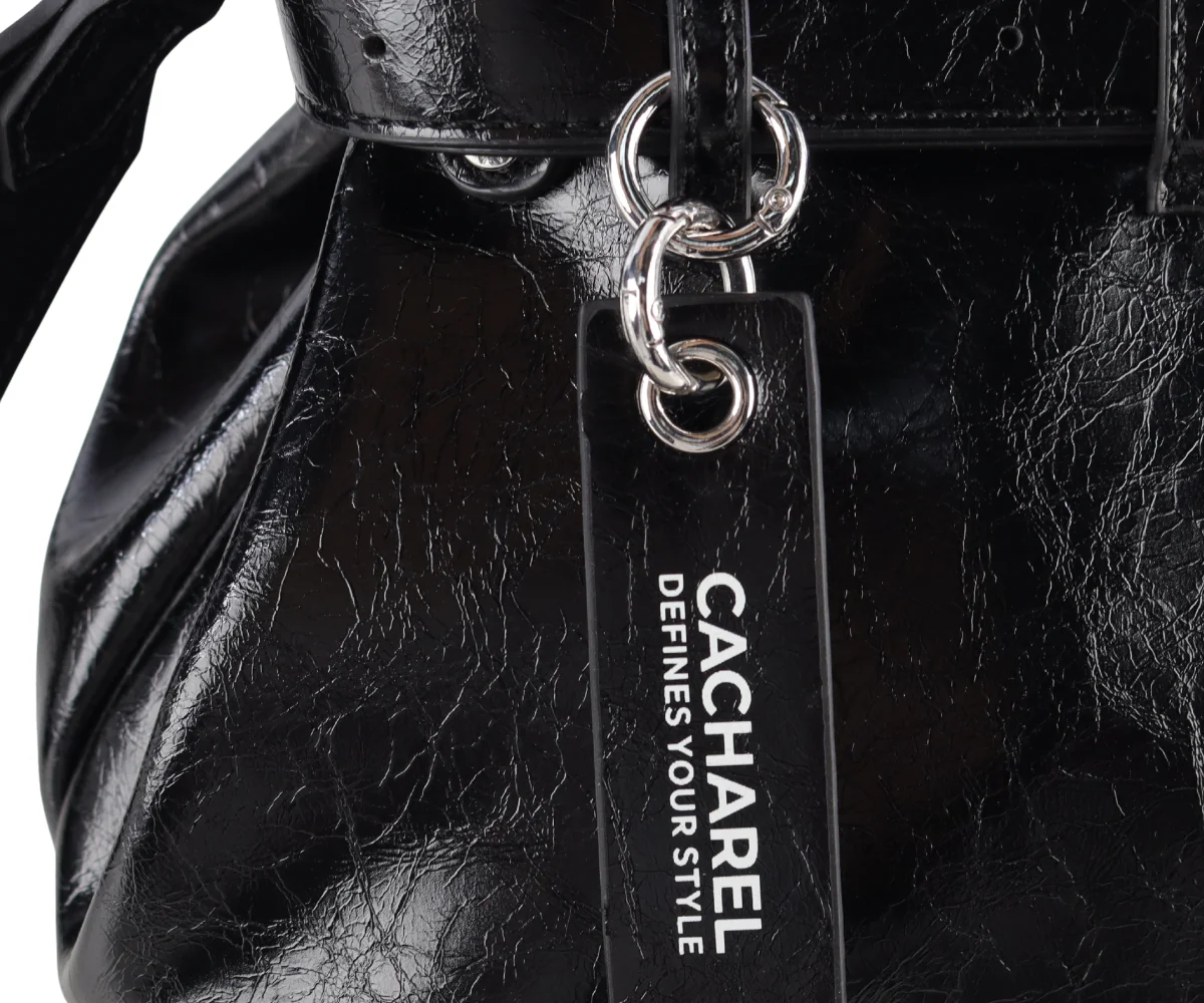 Bolso bandolera CACHAREL · Con dos asas de mano · Color Negro - Imagen 6