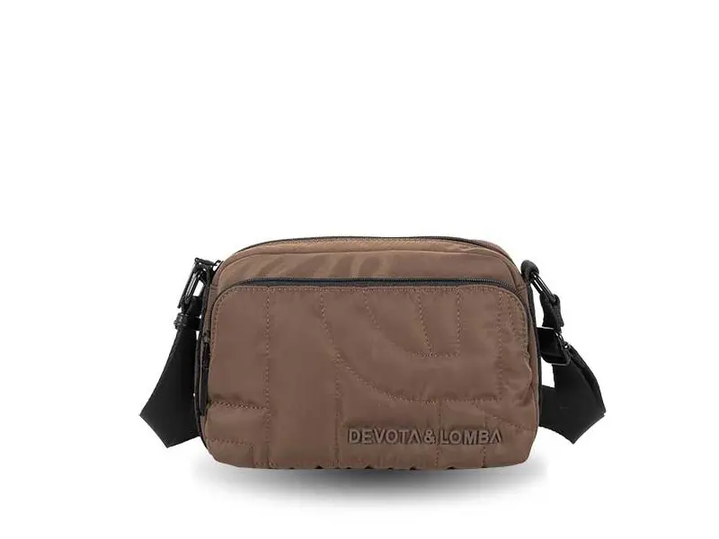 Bolso DEVOTA & LOMBA · Bandolera pequeña · Triple compartimento · Color Negro y Marrón - Imagen 5