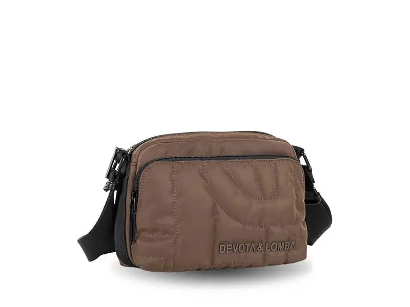 Bolso DEVOTA & LOMBA · Bandolera pequeña · Triple compartimento · Color Negro y Marrón - Imagen 6