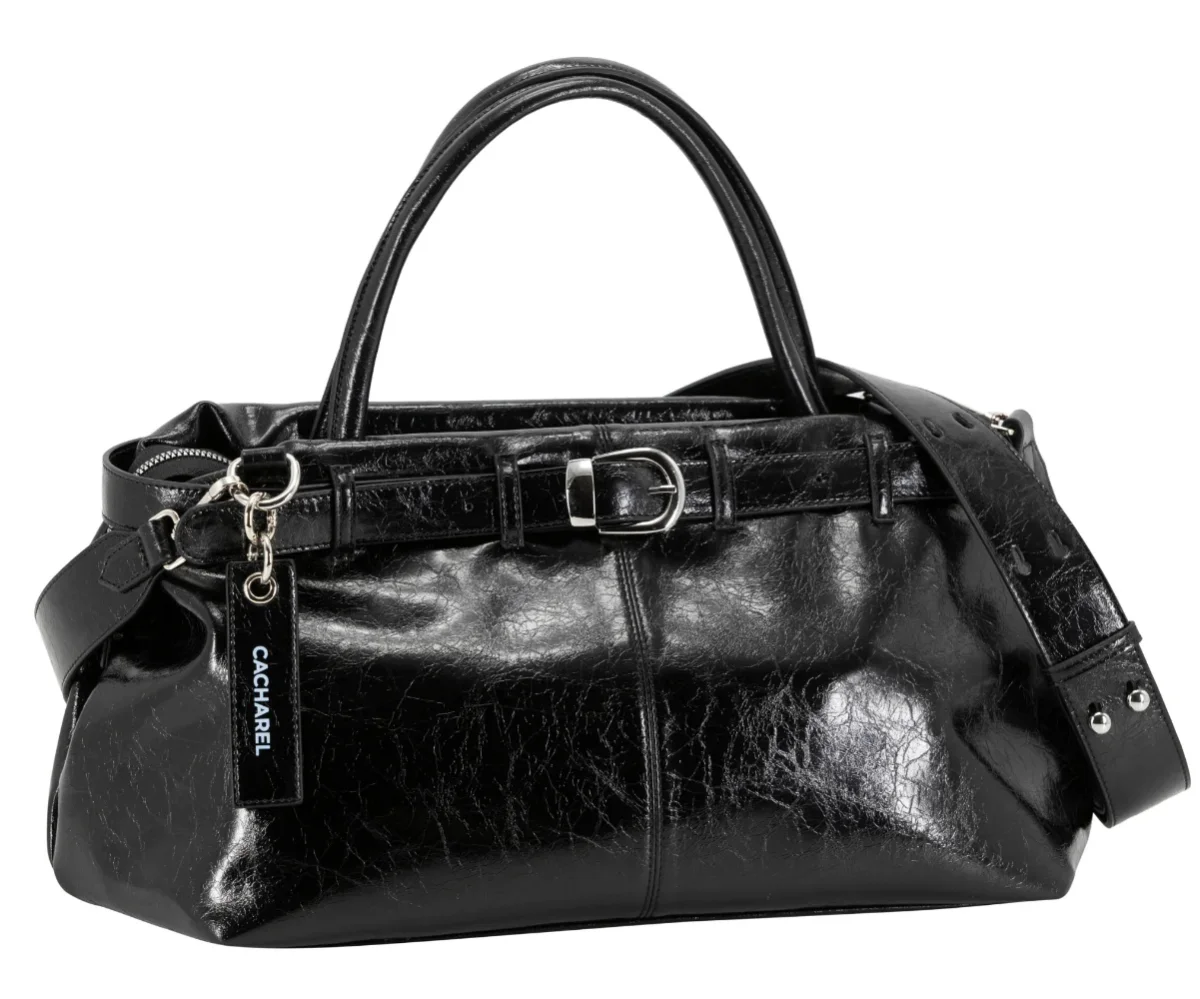 Bolso bandolera CACHAREL · Con dos asas de mano · Maxi Shopper · Color Negro