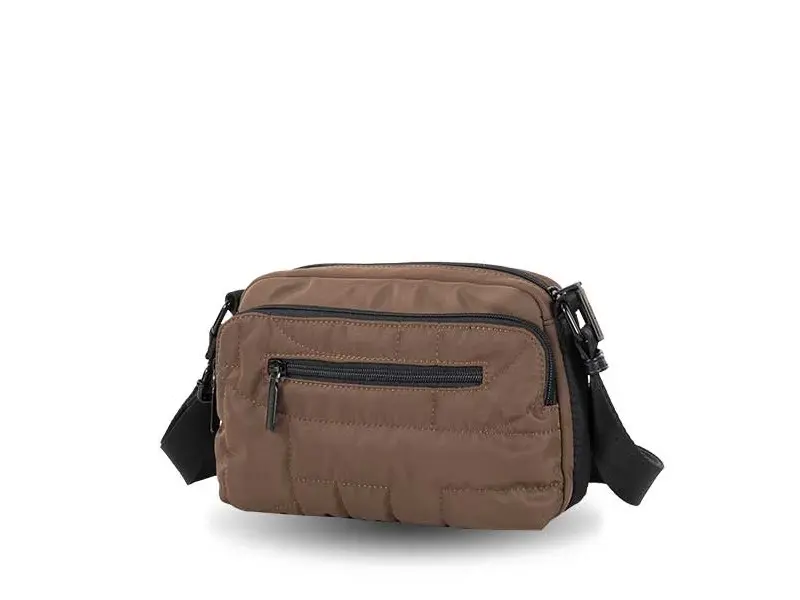 Bolso DEVOTA & LOMBA · Bandolera pequeña · Triple compartimento · Color Negro y Marrón - Imagen 7