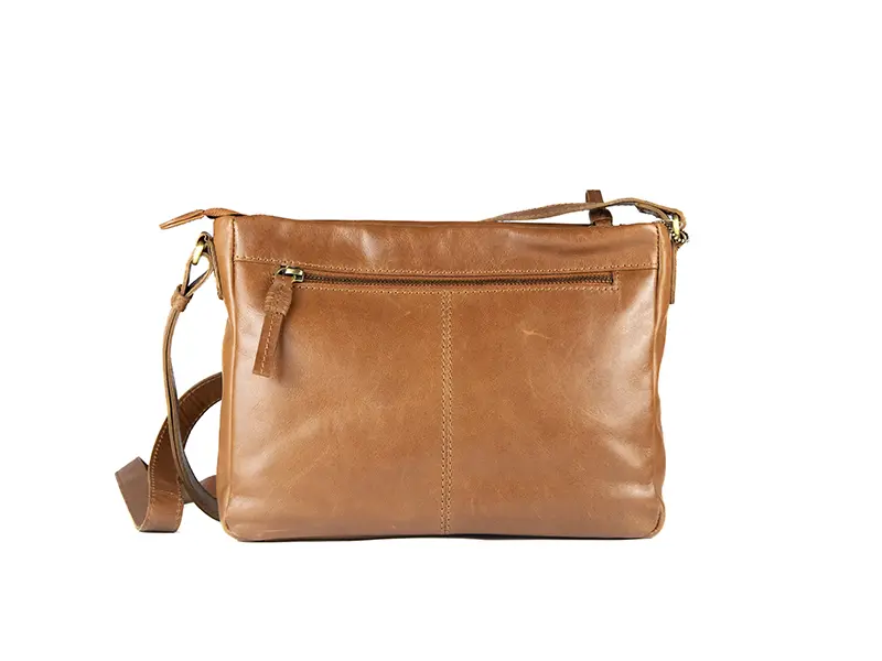 Bolso ANTONI · Bandolera mediana · Piel Bovino · Color Cuero y Negro - Imagen 5