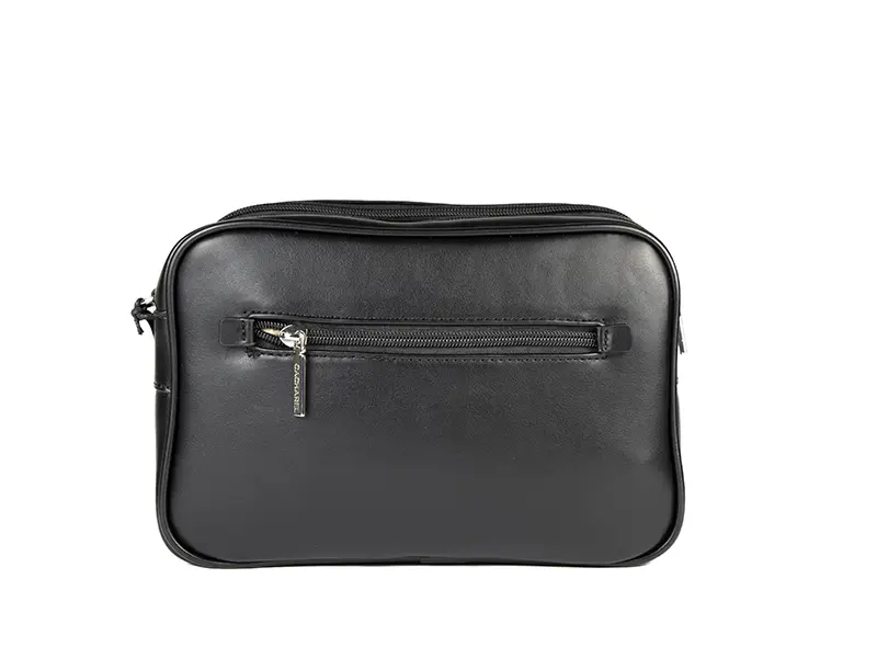 Bolso bandolera CACHAREL · Con doble compartimento · Color Negro y Cuero - Imagen 3